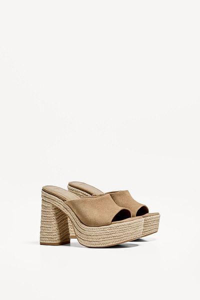 Bershka Jute platform high-heel sandals