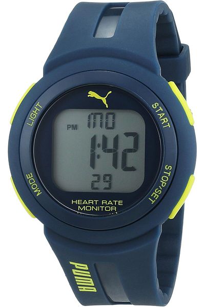 Puma Pulse Plus Men's Quartz Watch with LCD Dial Digital Display and Blue Polyurethane Strap