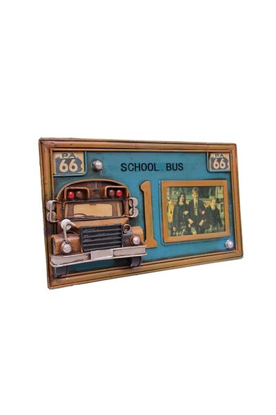 TURAX Decorative Metal Frame School Bus Decorated