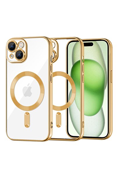 SKYDDAR INNOVATION Θήκη για iPhone 15 Plus, Πολυτελής Ασπίδα Magsafe, Αντικραδασμική Προστασία, Χρυσή, Σετ Αυτοκόλλητων