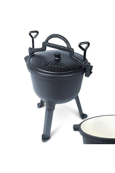 Vilde Enameled cast iron cauldron on legs 4 liters