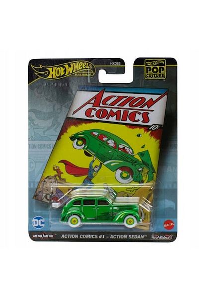 HOT WHEELS Masinuta metalica Hot Wheels Premium, Action Comics - Action Sedan, Colectia Pop Culture, 2024, HVJ5