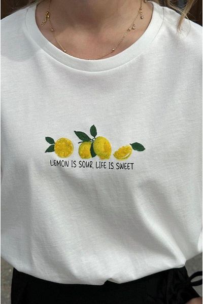SEZON MAGAZALARI Women's Lemon Printed Shirt