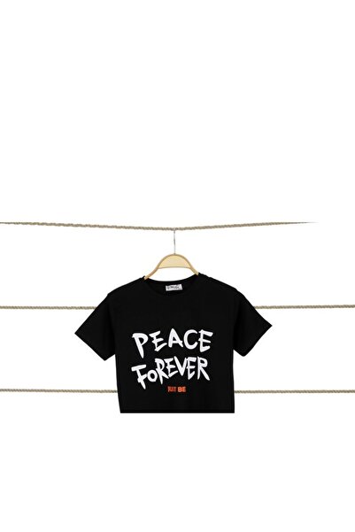 Atabay Kids Atabay 98-05-25 Girls Tshi̇rt Peace Forever Printed 12/16 Years