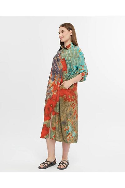 Ranasubaşı Batik Shirt Dress Tile