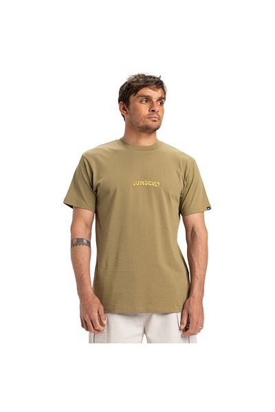 Quiksilver Home Disconnect Effects Men's Green T-Shirt Men's T-Shirt Eqyzt08049