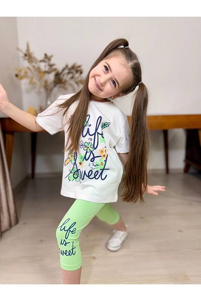 Elidabutik Life Is Sweet Green Floral Suit