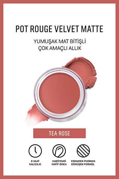 BOBBI BROWN Pot Rouge Velvet Matte - Çok Amaçlı Mat Bitişli Krem Allık & Ruj - Tea Rose
