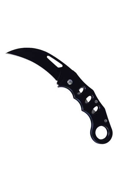 PUFO Cuțit de buzunar pliabil Karambit din metal, 15,5 cm, negru