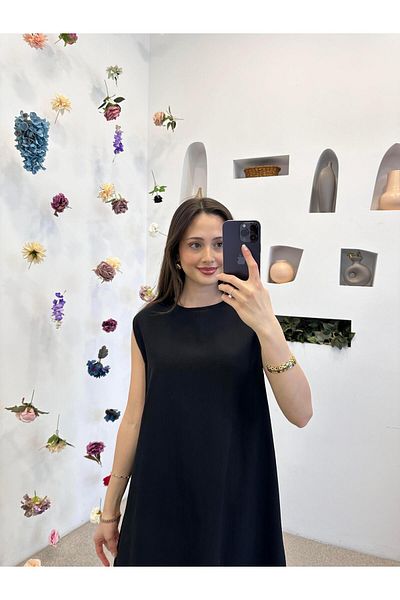 Ranasubaşı Rs Linen Underwear Dress Black