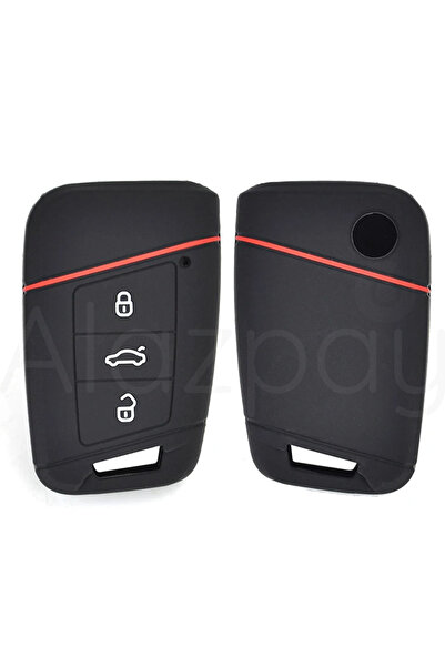 Alazpay غطاء حافظة مفاتيح من السيليكون لسيارة فولكس فاجن باسات جولف أرتيون تي...