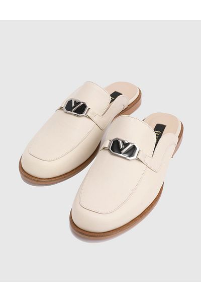 İLVİ Kelda Genuine Leather Beige Women's Slippers