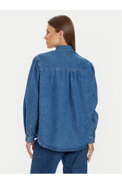 Pepe Jeans Cămașă din denim pentru femei PL304962 albastră