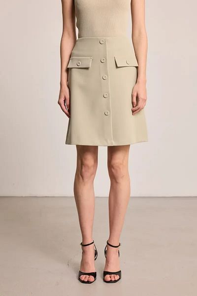 Gusto Buttoned Mini Skirt - Green
