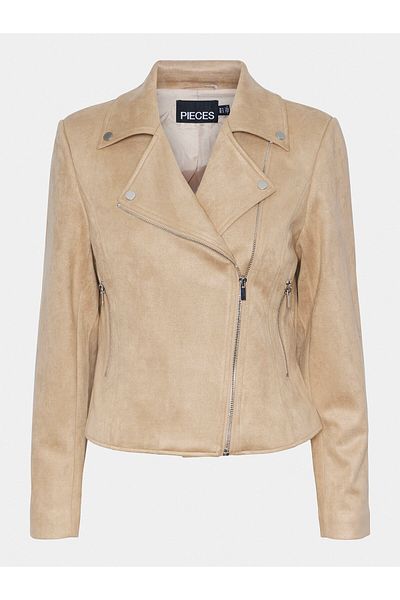 PIECES Women's Faux Leather Jacket 17134838 Beige