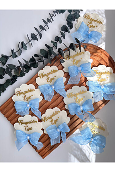 Pass Pano "20 Pieces Stylish Bow Oyster Baby Magnets – for Mevlüt and Baby Sh...