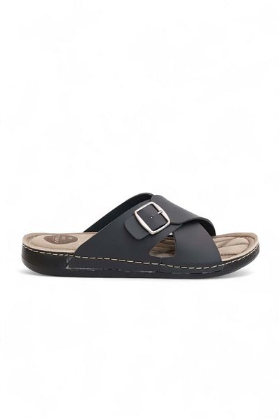 Konfores 2167 Buckle Full Anatomical Sole Men's Slippers Compatible for Daily, Umrah and Hajj