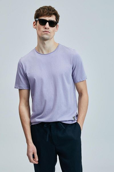 Lufian Ανδρικό μπλουζάκι Junya Slim Fit Lilac (111020259)