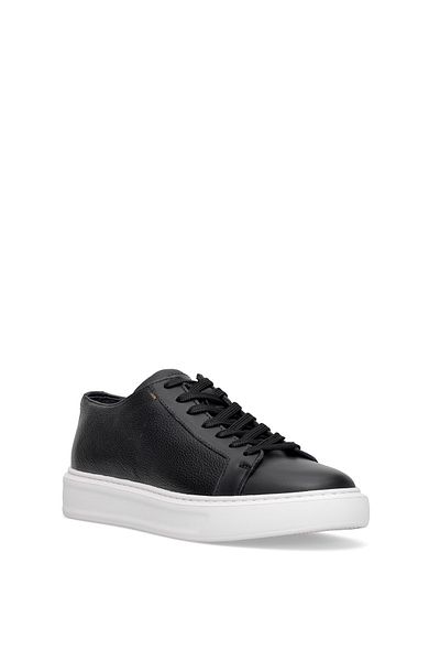 MARCOMEN 152-17494 Men's Genuine Leather Classic Sneaker Black