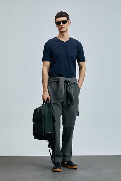Lufian Μπλουζάκι Tuna Modern Graphic Navy Blue