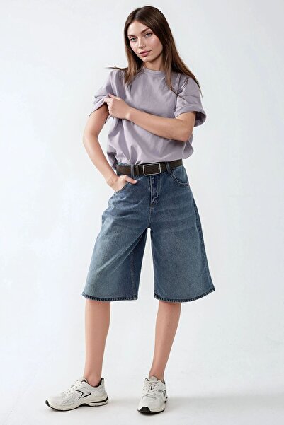 Hiccup Πλυμένο μπλουζάκι με λαιμόκοψη με αντίστροφη ραφή