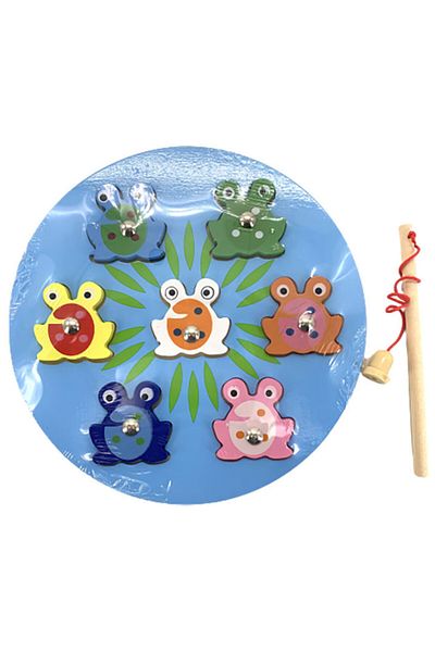 OEM Fishing game with magnet, wooden puzzle, 2 in 1