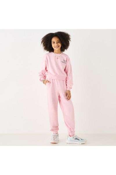 Juniors سويت شيرت بطبعة جرافيكية وأكمام طويلة
