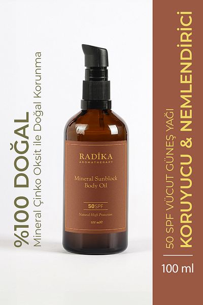 Radika Aromatherapy Sunscreen Oil / Natural Body Oil / Mineral Zinc Oxide / 50 Spf / Mineral Sunblock