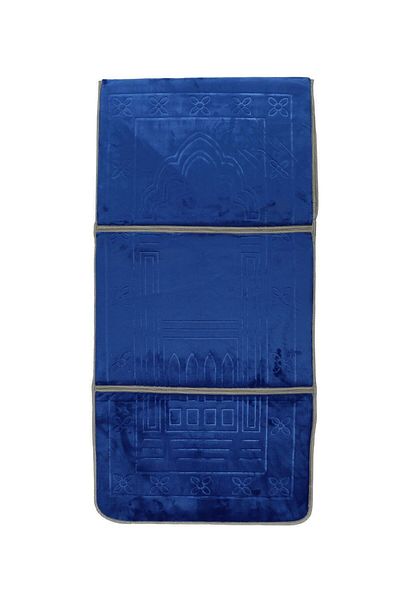 MANASEK 55x110cm Foldable Prayer Mat with Back Rest (Royal Blue)