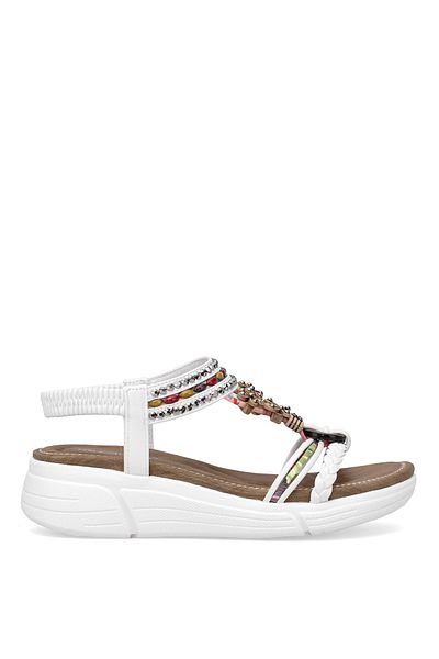Guja 25Y154-4 Women's Stone Wedge Heel Sandals White