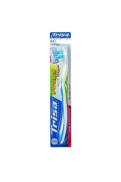 Trisa Focus Medium Manual Toothbrush 608610 Blue