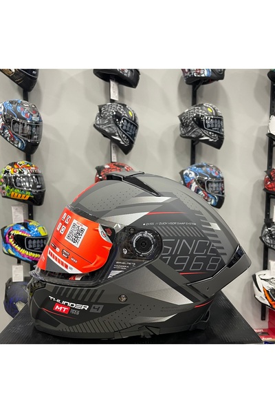 MT Helmets Thunder 4 Sv Luminence D1 Mat Gri/siyah