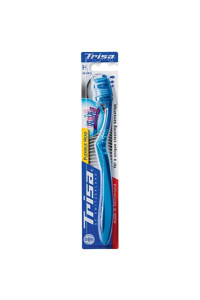 Trisa Flexible Head 3 Hard Manual Toothbrush 517437 Blue