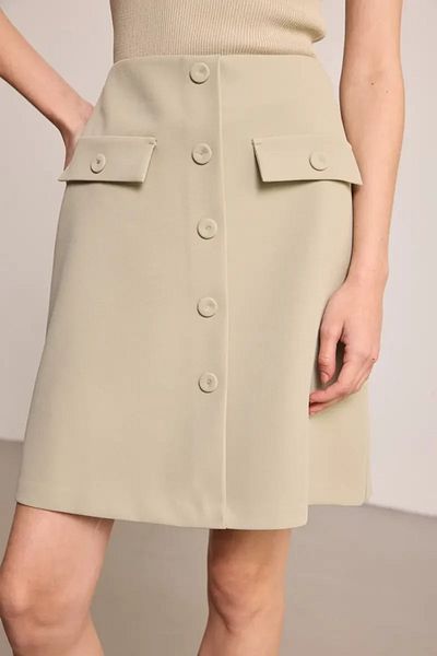 Gusto Buttoned Mini Skirt - Green