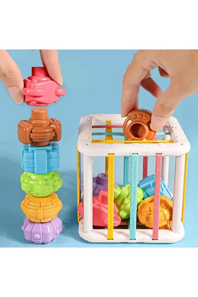 OEM Joc de sortat pentru bebelusi, 6 forme, Plastic ABS, Multicolor