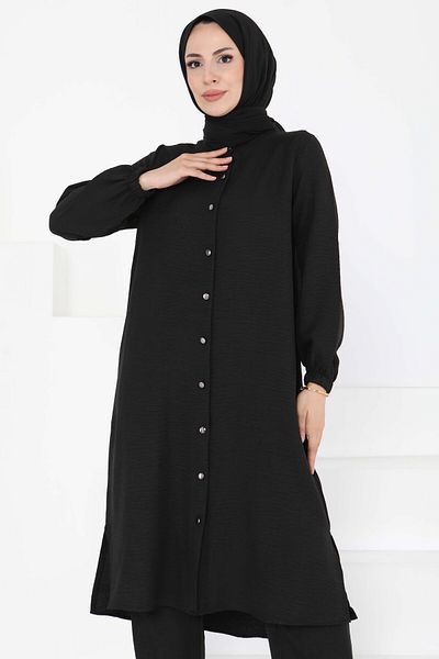 TOFİSA Costum dublu cu guler judecător negru - 27183