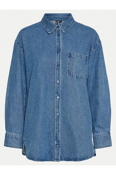 PIECES Cămașă din denim pentru femei 17150991 albastră