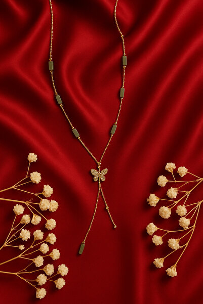 STARANDPOWER Yeşil Kelebek Kadın Kolye | Sevgiliye Hediye | Zarif Minimal Tak...