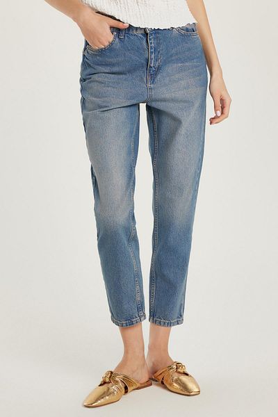 Tudors Women's Regular Fit Pipe Leg Jean Smoked Trousers