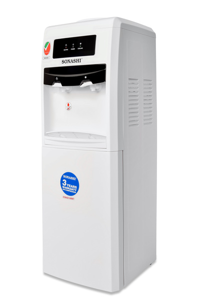 sonashi موزع مياه - تحميل علوي مع صنبورين ساخن وبارد | طراز قائم على الأرض مع ضاغط تبريد