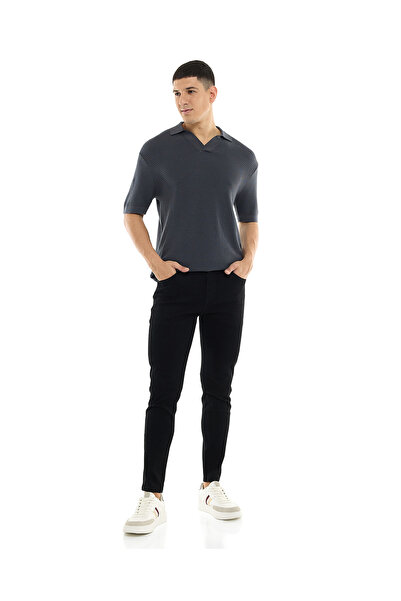 R&B Solid Skinny Fit Jeans with Button Closure