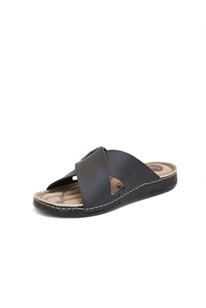 Konfores 2167 Buckle Full Anatomical Sole Men's Slippers Compatible for Daily, Umrah and Hajj