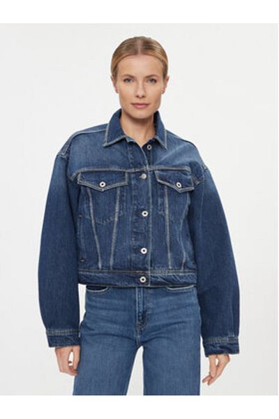 Pepe Jeans Jachetă din denim pentru femei PL402328 bleumarin