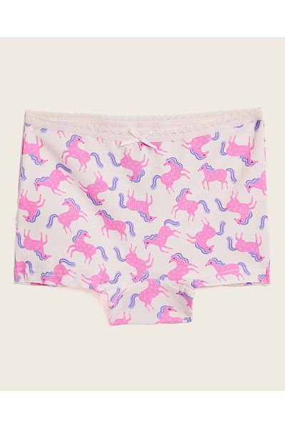 R&B Pack of 5 Unicorn Print Boyshorts