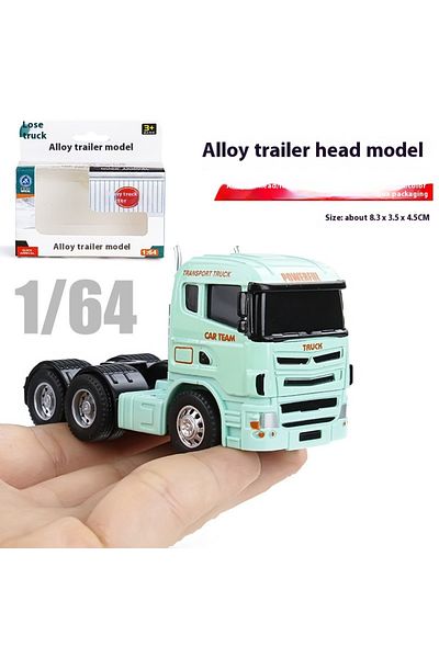 Choice Aqua With Box 1:64 Alloy Truck Cab Model, Retro Style With Pull-back Motor Action, Perfect Kids Toy,