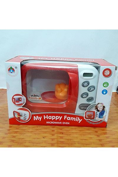 OEM Microwave oven, battery-operated toy, lights and sounds, White/Red