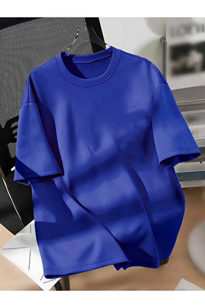 FUWEAR Oversize Μπλουζάκι μεγάλου μεγέθους από βαμβακερό λαιμόκοψη