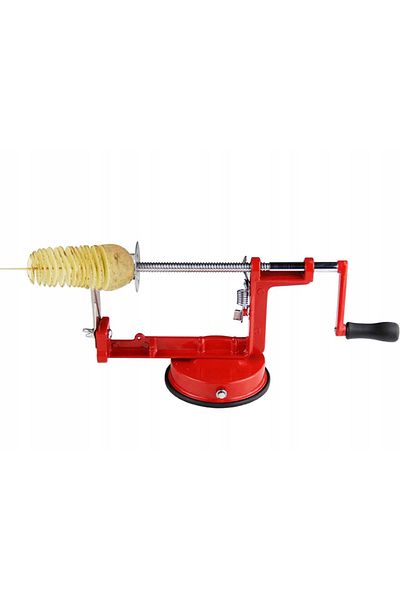 zola Potato spiralizer, manual, easy to use, suction cup for attachment, red