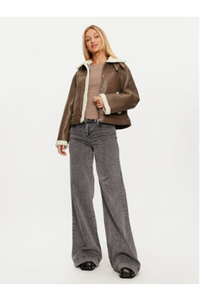 PIECES Jachetă din piele ecologică pentru femei 17141595 maro