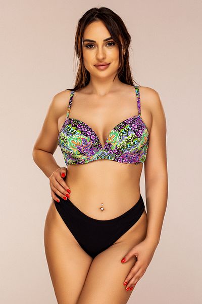 Lush Fashion Black Two-Piece Swimsuit